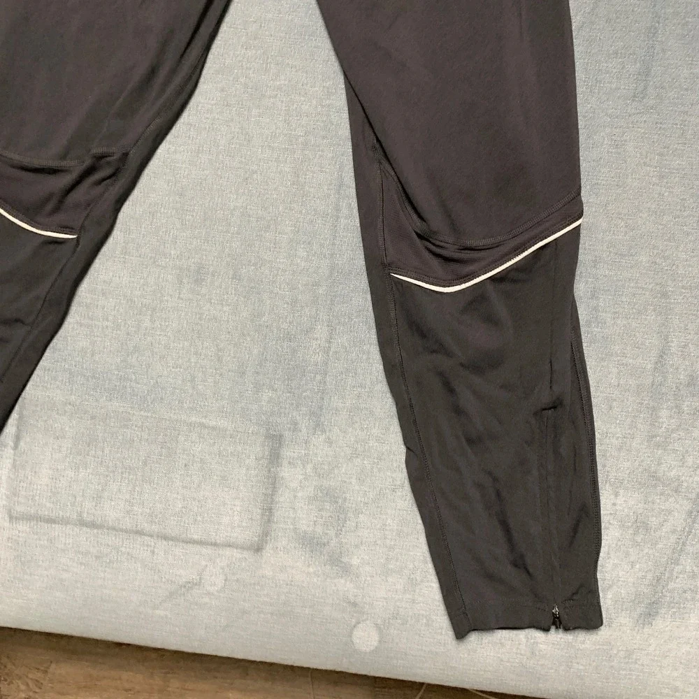 Adidas Climalite Training Pants Mens M Black Red Striped Drawstring Activewear